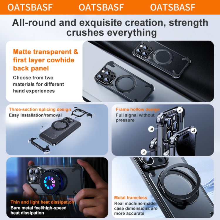 For iPhone 15 Pro 360 Degree Rotation MagSafe Stand Metal Phone Case