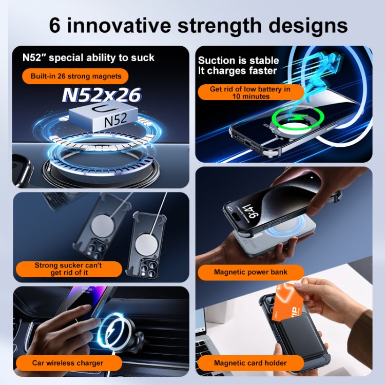 For iPhone 15 Pro 360 Degree Rotation MagSafe Stand Metal Phone Case