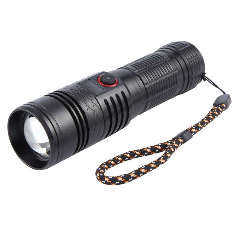 816 20W Spotlight 2000LM Telescopic Zoom LED Flashlight - Black