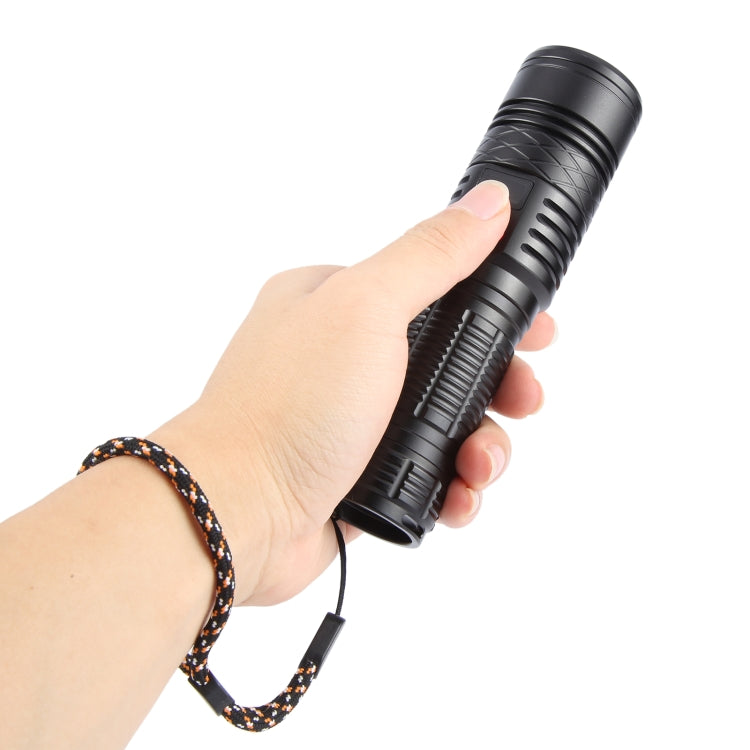 816 20W Spotlight 2000LM Telescopic Zoom LED Flashlight - Black