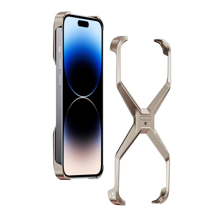 For iPhone 13 Pro / 14 Pro Frameless X-shaped Metal Phone Case