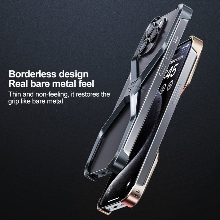 For iPhone 15 Frameless X-shaped Metal Phone Case