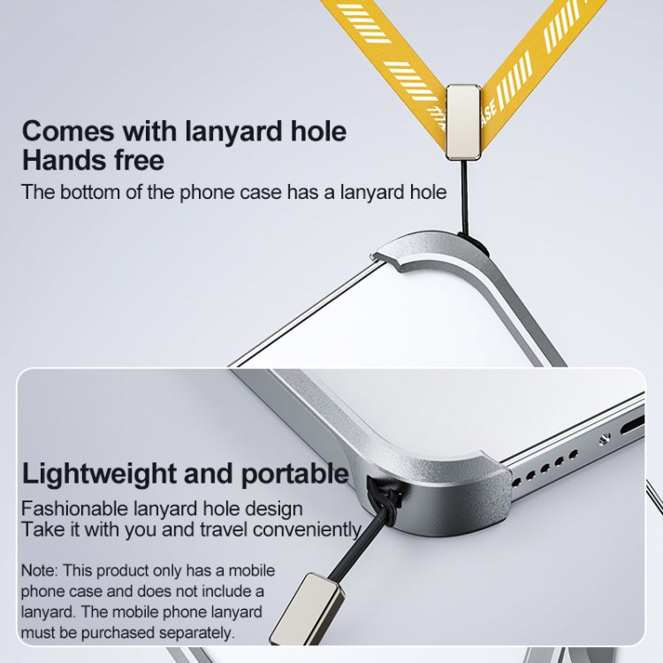 For iPhone 15 Frameless X-shaped Metal Phone Case