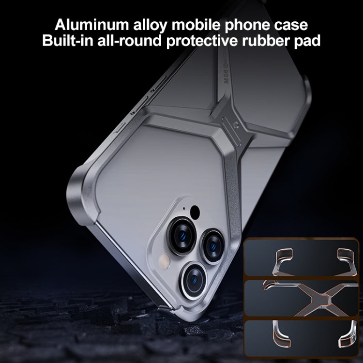 For iPhone 15 Frameless X-shaped Metal Phone Case
