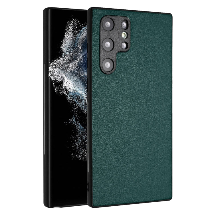 For Samsung Galaxy S22 Ultra 5G R20 Leather Pattern Phone Single Case