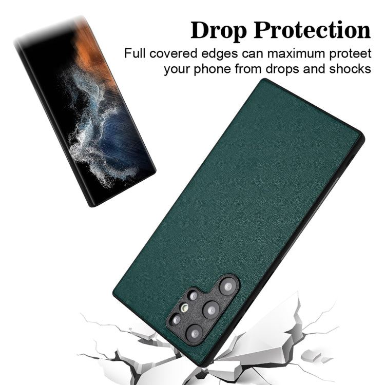 For Samsung Galaxy S22 Ultra 5G R20 Leather Pattern Phone Single Case