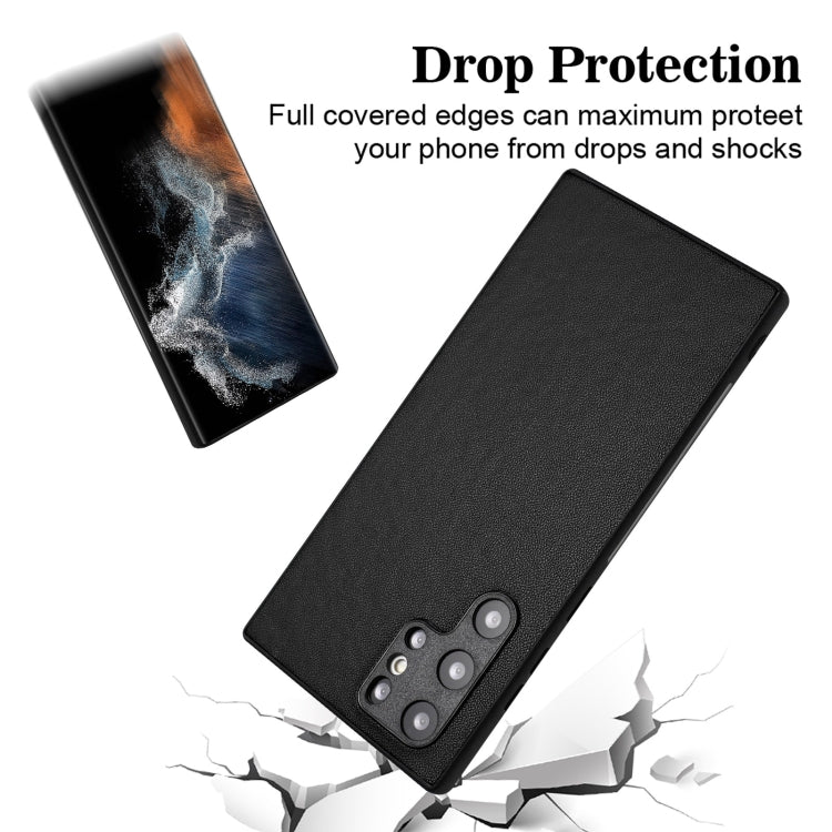 For Samsung Galaxy S22 Ultra 5G R20 Leather Pattern Phone Single Case