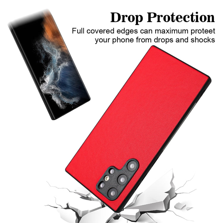 For Samsung Galaxy S22 Ultra 5G R20 Leather Pattern Phone Single Case
