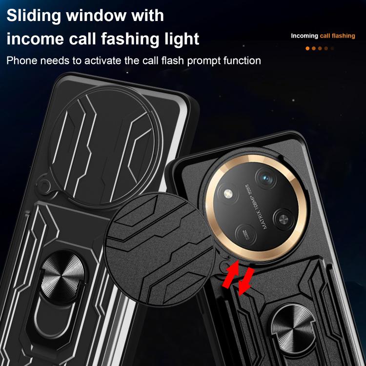 For Honor X60 Pro / X9c Sliding Camshield TPU+PC Phone Case with Card Slot