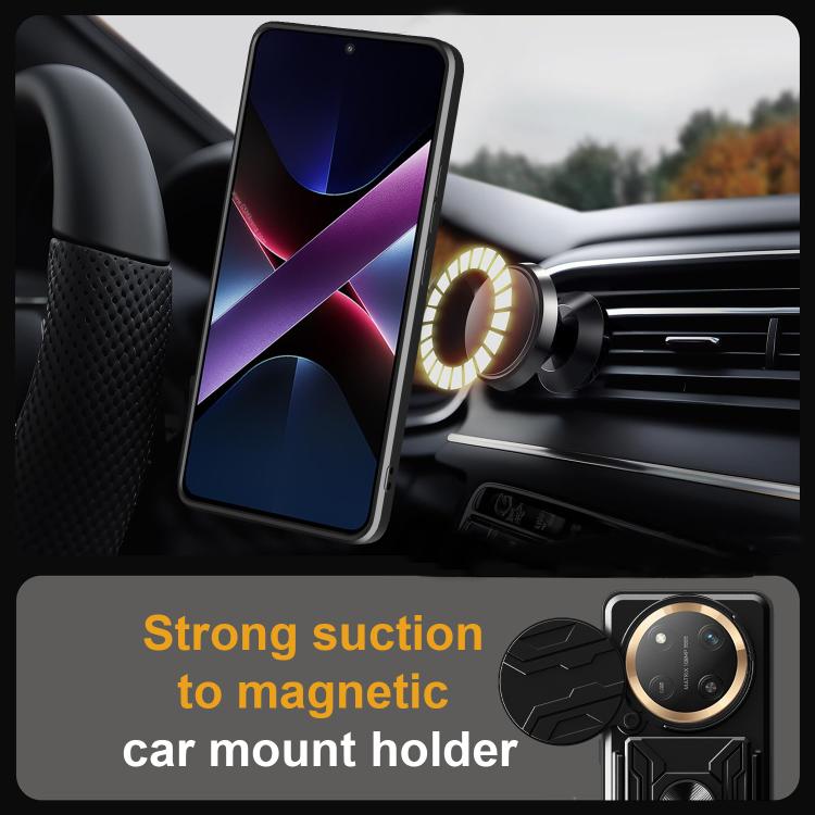 For Honor X60 Pro / X9c Sliding Camshield TPU+PC Phone Case with Card Slot