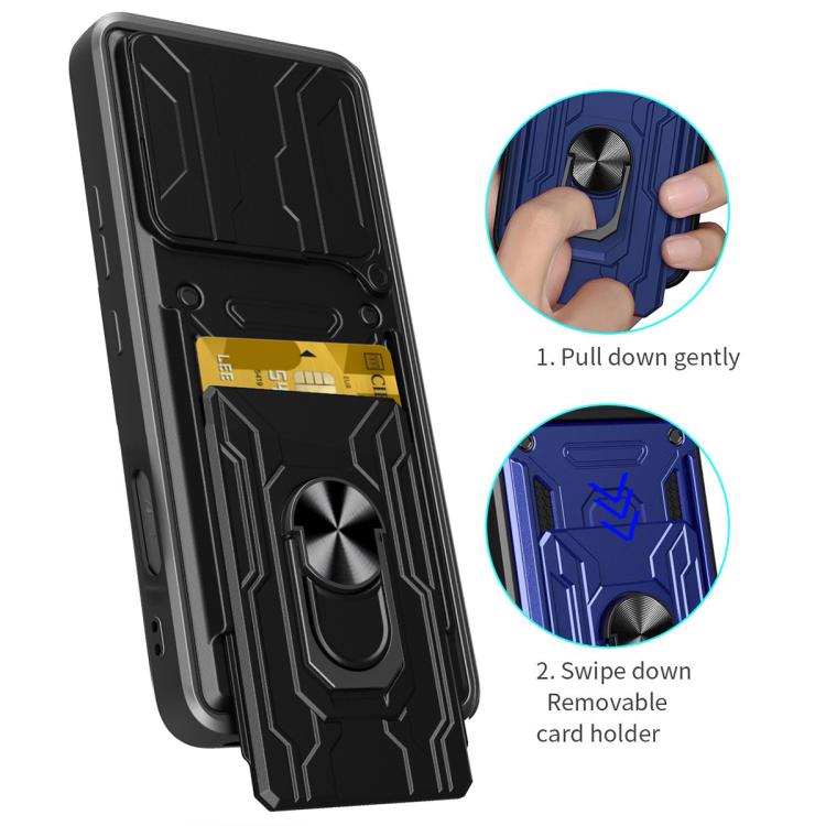 For Honor 400 Lite Global Sliding Camshield TPU+PC Phone Case with Card Slot
