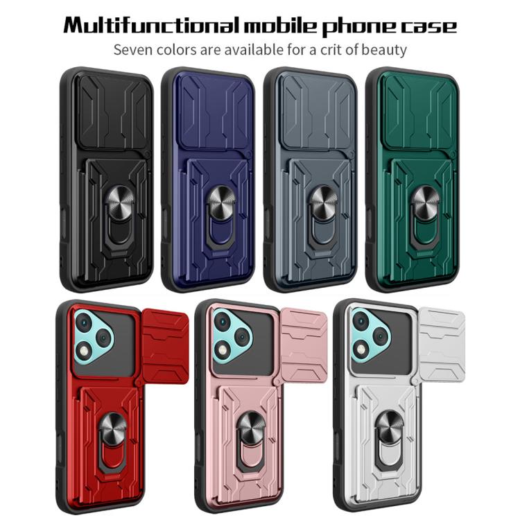 For Honor 400 Lite Global Sliding Camshield TPU+PC Phone Case with Card Slot