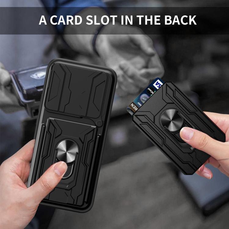 For Honor 400 Lite Global Sliding Camshield TPU+PC Phone Case with Card Slot