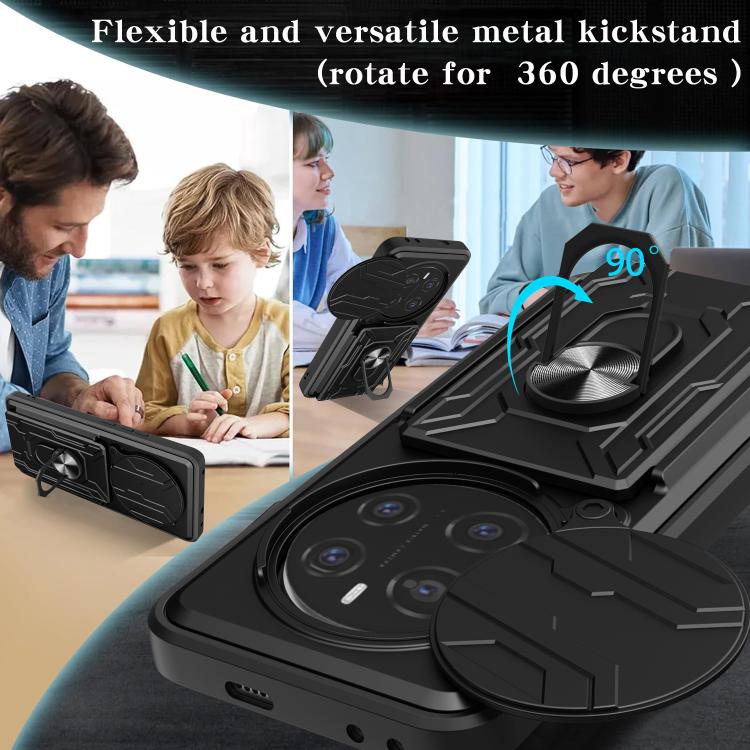 For Honor Magic7 Pro Sliding Camshield TPU+PC Phone Case with Card Slot