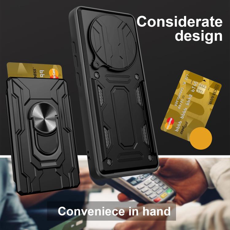 For Honor Magic7 Pro Sliding Camshield TPU+PC Phone Case with Card Slot