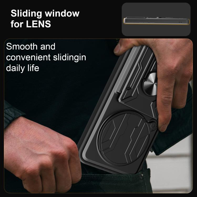 For Honor Magic7 Pro Sliding Camshield TPU+PC Phone Case with Card Slot