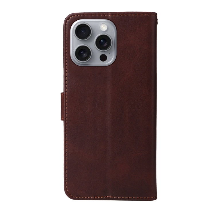 For iPhone 16 Pro Max Classic Calf Texture Flip Leather Phone Case