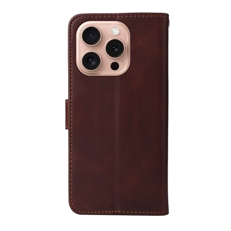 For iPhone 16 Pro Classic Calf Texture Flip Leather Phone Case