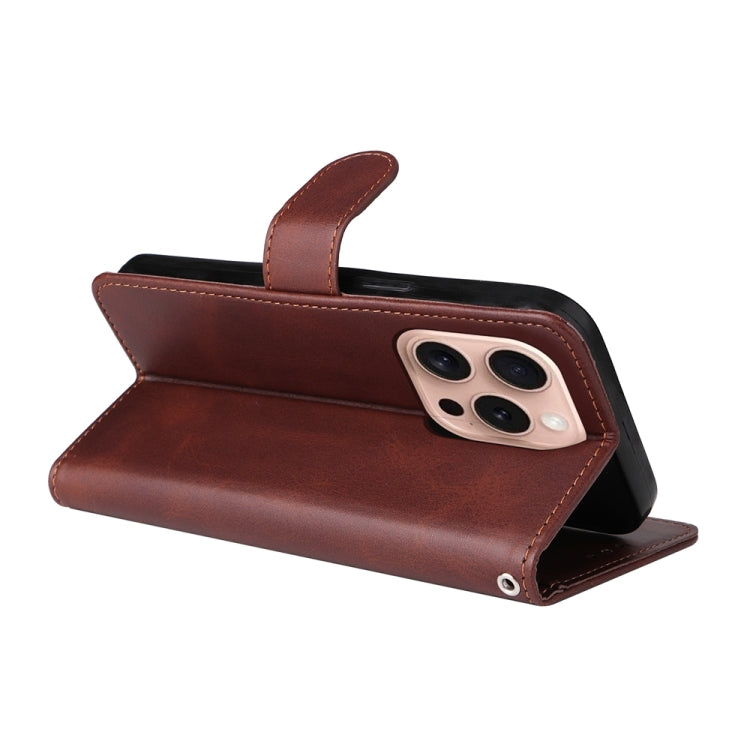 For iPhone 16 Pro Classic Calf Texture Flip Leather Phone Case
