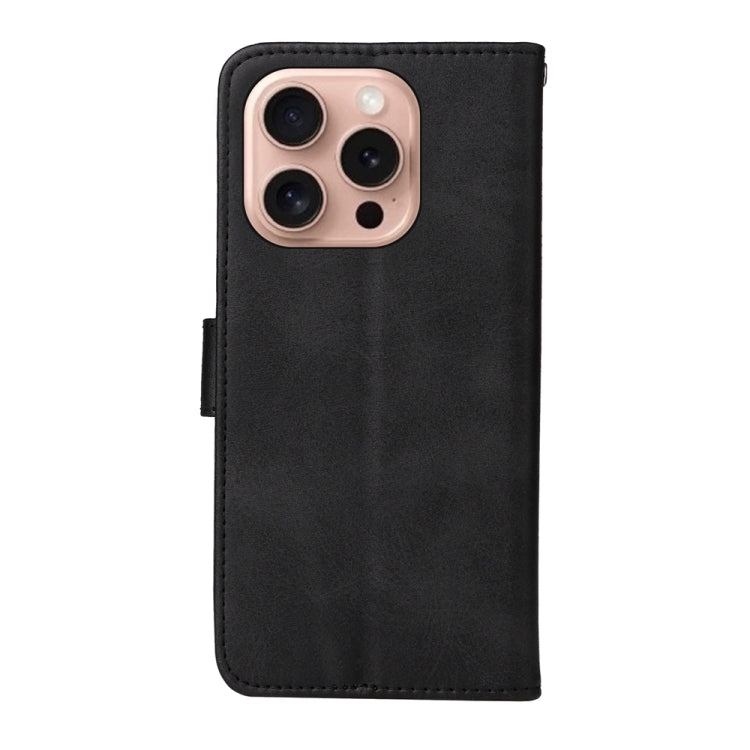 For iPhone 16 Pro Classic Calf Texture Flip Leather Phone Case
