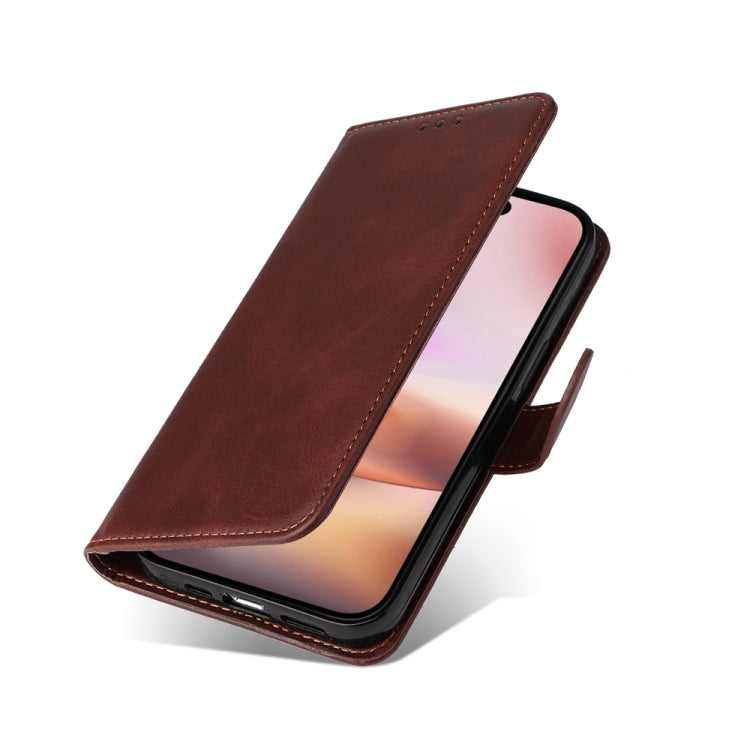 For iPhone 16 Plus Classic Calf Texture Flip Leather Phone Case