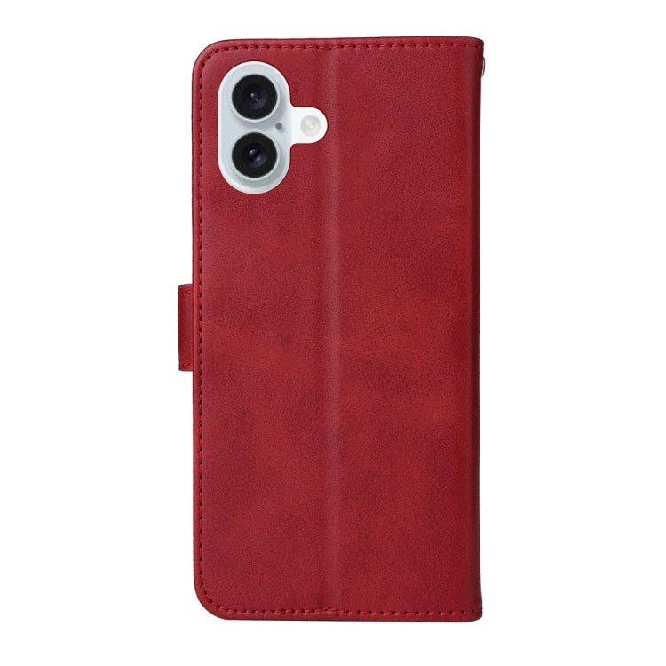 For iPhone 16 Plus Classic Calf Texture Flip Leather Phone Case