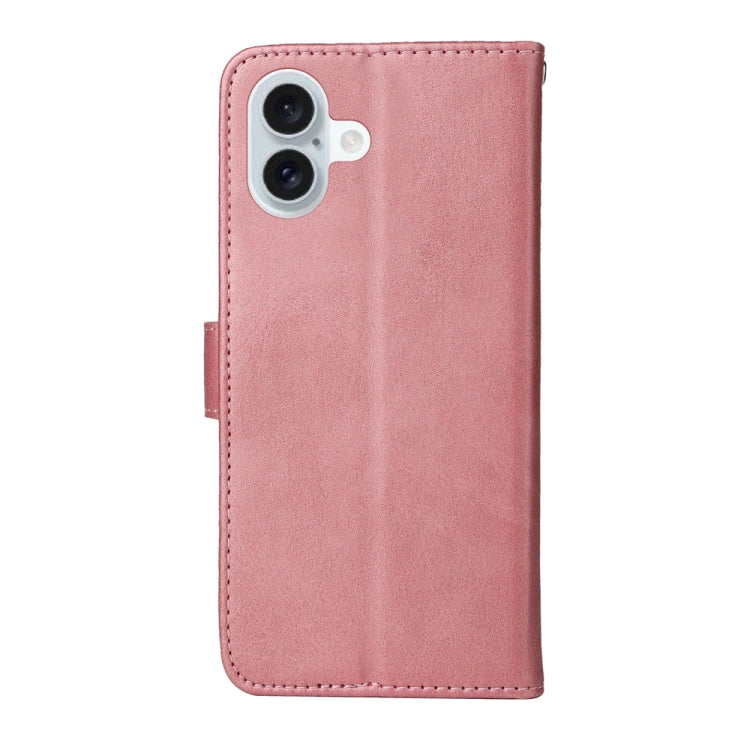 For iPhone 16 Plus Classic Calf Texture Flip Leather Phone Case