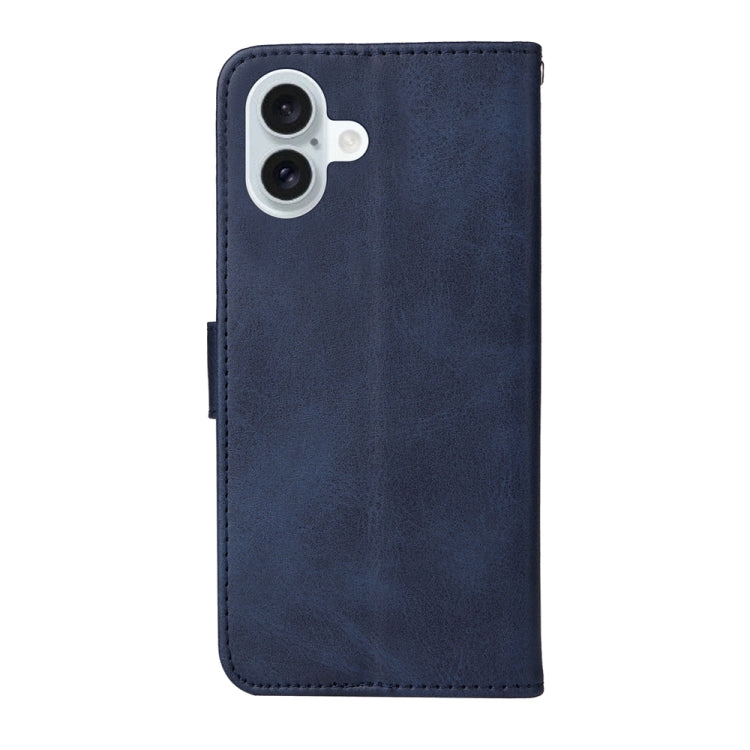 For iPhone 16 Plus Classic Calf Texture Flip Leather Phone Case