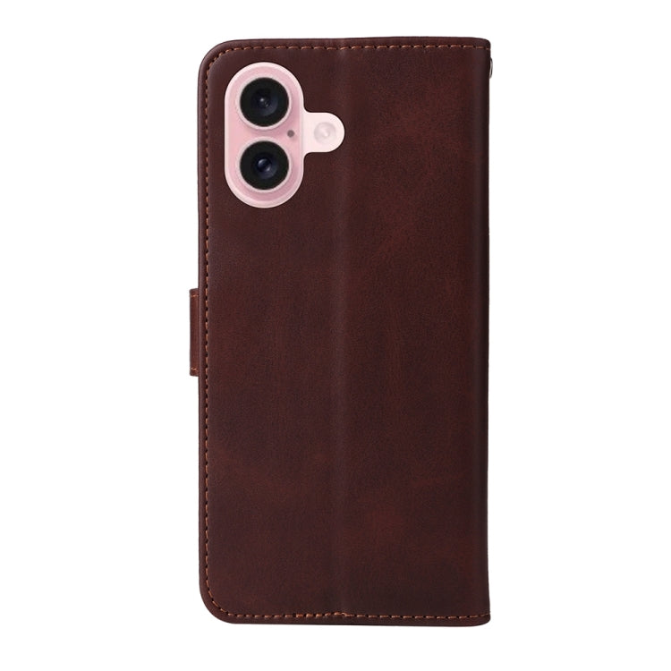 For iPhone 16 Classic Calf Texture Flip Leather Phone Case