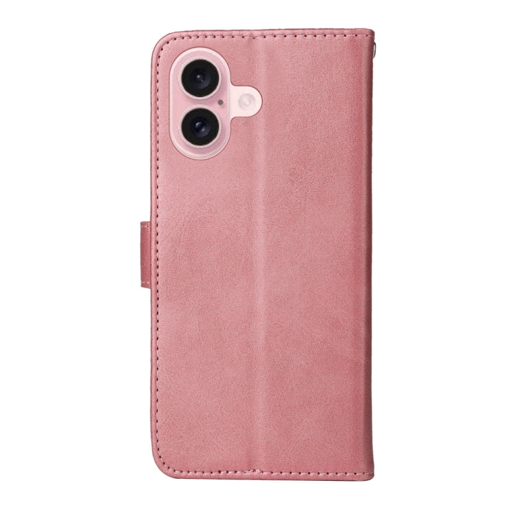 For iPhone 16 Classic Calf Texture Flip Leather Phone Case