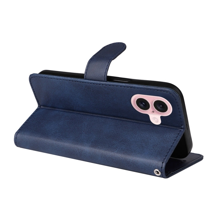 For iPhone 16 Classic Calf Texture Flip Leather Phone Case