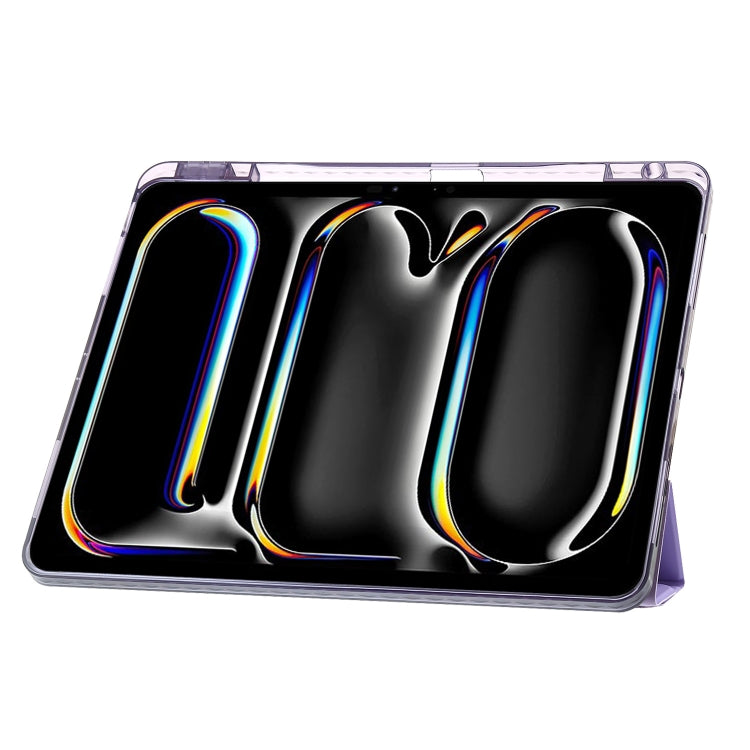 For iPad Pro 13 2025 / 2024 Clear Acrylic Deformation Leather Tablet Case