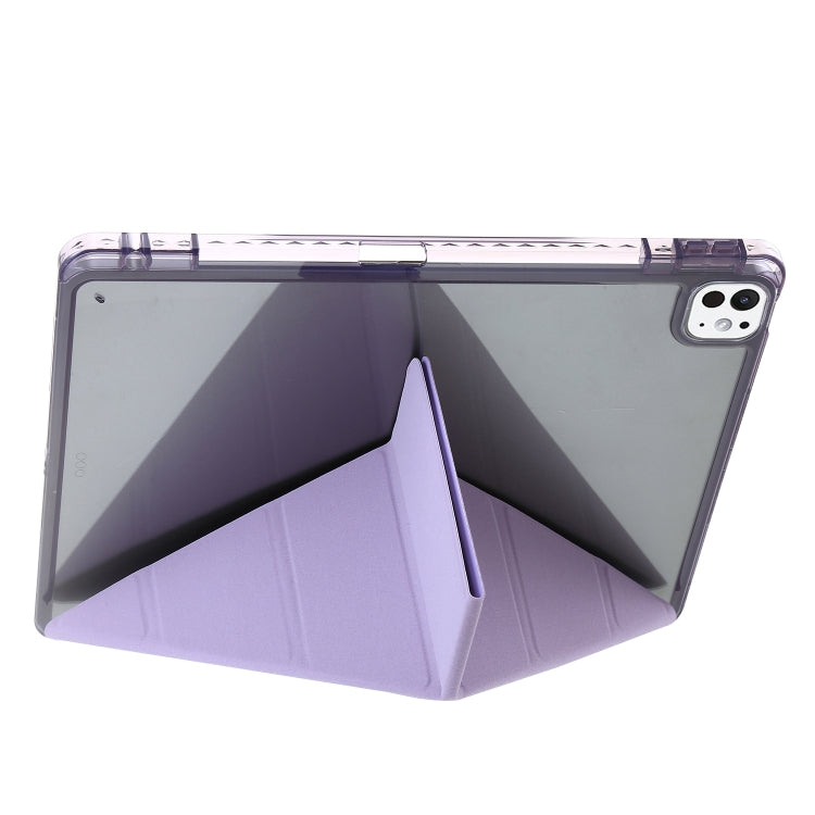 For iPad Pro 13 2025 / 2024 Clear Acrylic Deformation Leather Tablet Case