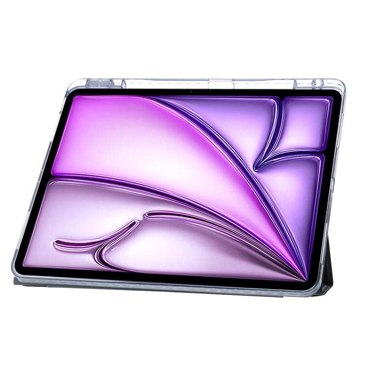 For iPad Air 13 2026 / 2025 / 2024 Clear Acrylic Deformation Leather Tablet Case