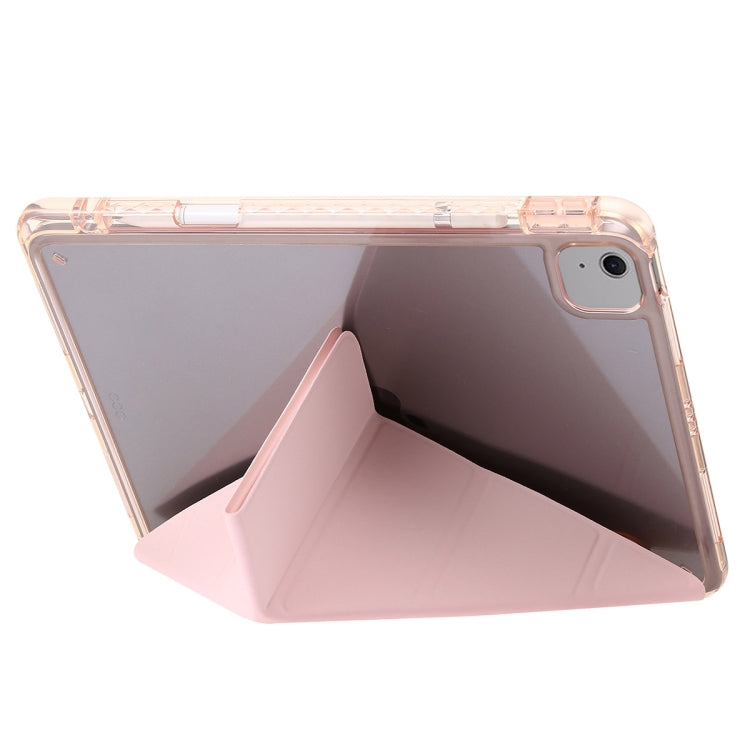 For iPad Air 13 2026 / 2025 / 2024 Clear Acrylic Deformation Leather Tablet Case