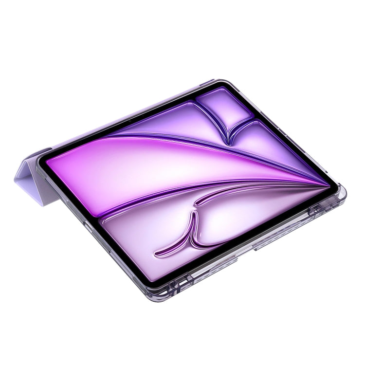 For iPad Air 13 2026 / 2025 / 2024 Clear Acrylic Deformation Leather Tablet Case