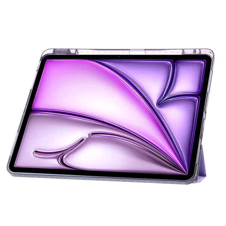For iPad Air 13 2026 / 2025 / 2024 Clear Acrylic Deformation Leather Tablet Case