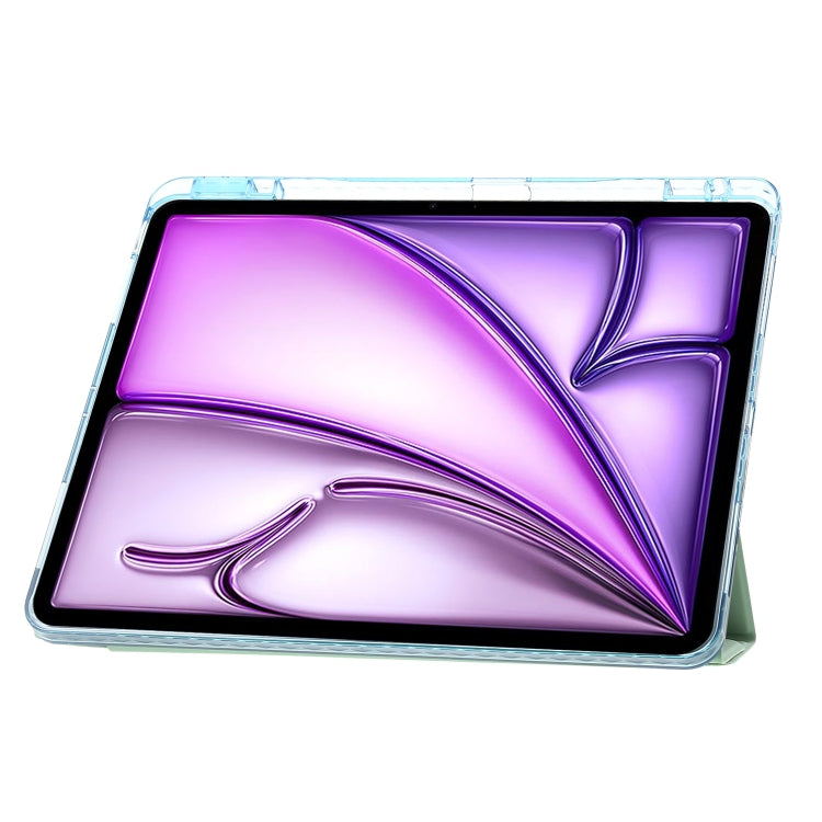 For iPad Air 13 2026 / 2025 / 2024 Clear Acrylic Deformation Leather Tablet Case