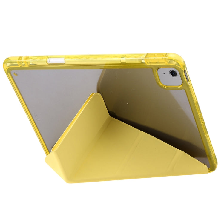 For iPad Air 13 2026 / 2025 / 2024 Clear Acrylic Deformation Leather Tablet Case