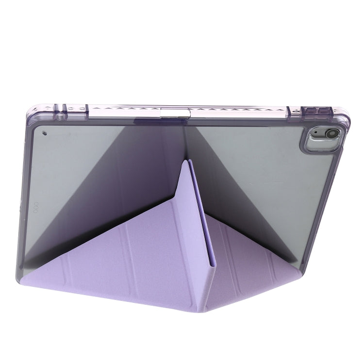 For iPad Air 13 2026 / 2025 / 2024 Clear Acrylic Deformation Leather Tablet Case
