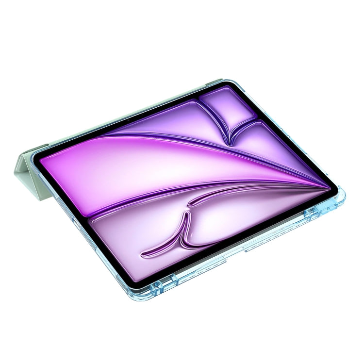 For iPad Air 13 2026 / 2025 / 2024 Clear Acrylic Deformation Leather Tablet Case
