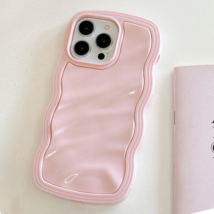For iPhone 15 Pro Max Solid Color Waves PC Hybrid TPU Phone Case