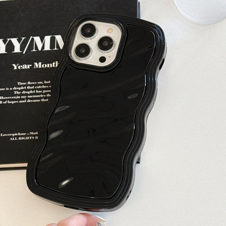 For iPhone 15 Pro Solid Color Waves PC Hybrid TPU Phone Case