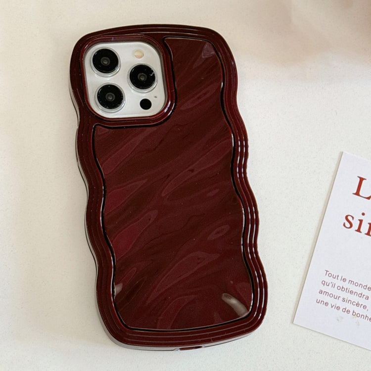 For iPhone 13 Pro Max Solid Color Waves PC Hybrid TPU Phone Case