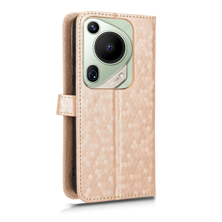 For Huawei Pura 70 Ultra Honeycomb Dot Texture Leather Phone Case