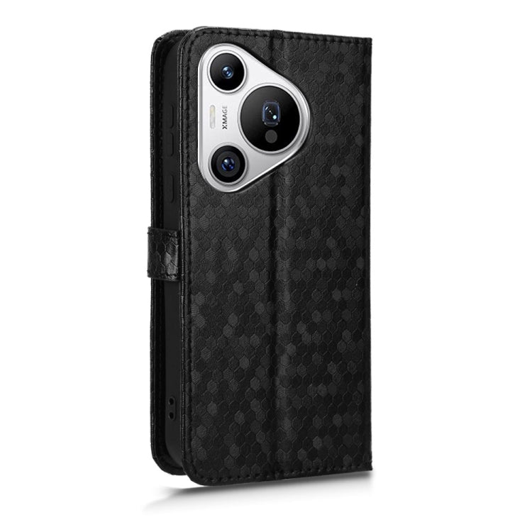 For Huawei Pura 70 Honeycomb Dot Texture Leather Phone Case