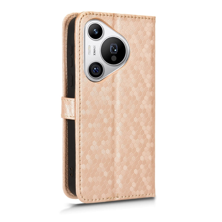For Huawei Pura 70 Honeycomb Dot Texture Leather Phone Case