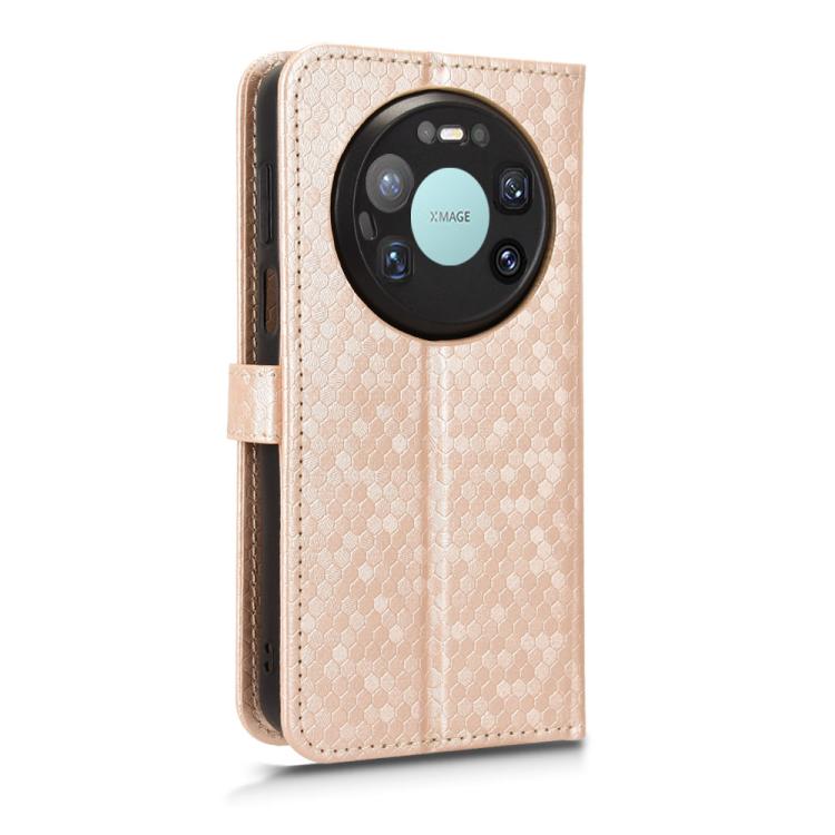 For Huawei Mate 80 Pro Max Honeycomb Dot Texture Leather Phone Case