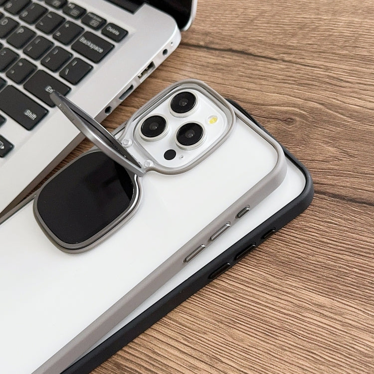 For iPhone 14 Plus Metal Sunglasses Holder TPU + PC Phone Case