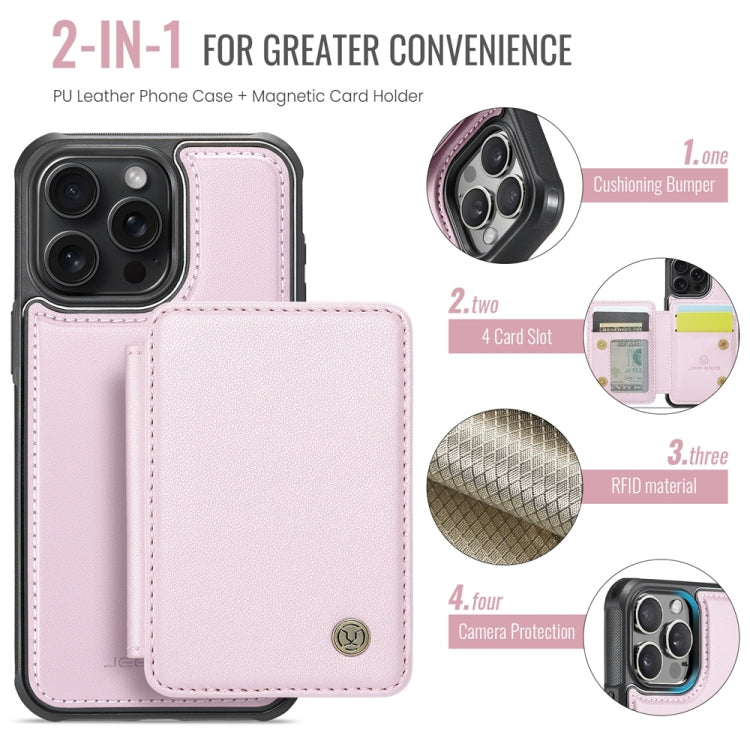 For iPhone 15 Plus JEEHOOD J05 Business Magnetic Style RFID Leather Phone Case